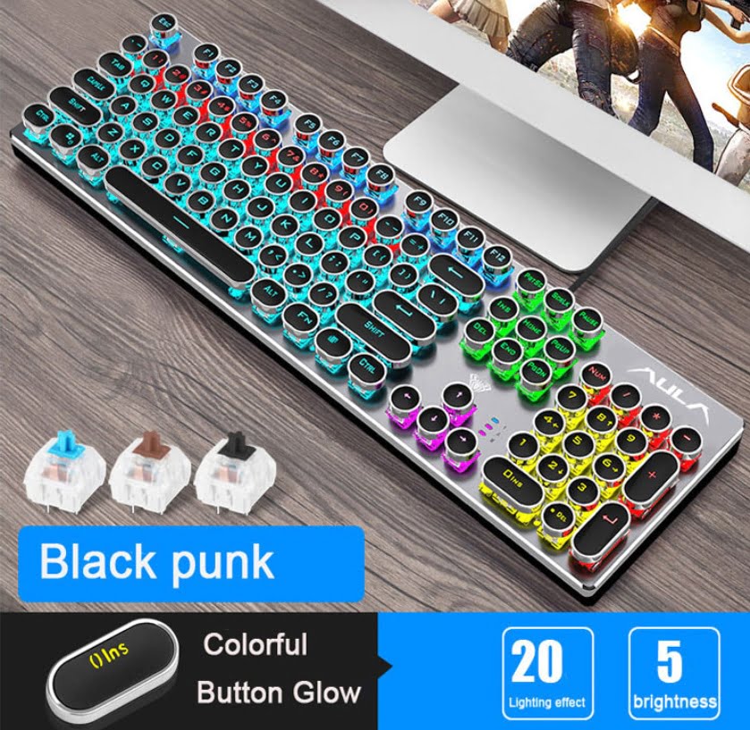 Steampunk Gaming Mechanical Keyboard – Authentic Real-Time Gaming ...